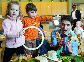 PM Trudeau Visits a Daycare - Ottawa
