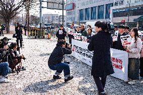 Press Conference Condemning The Accidental Bomb Drop In Pocheon