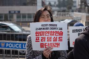 Press Conference Condemning The Accidental Bomb Drop In Pocheon