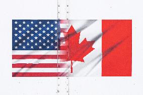 U.S. and Canada flags - Canada