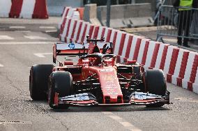 Leclerc and Hamilton at Scuderia Ferrari HP Drivers Presentation in Milan