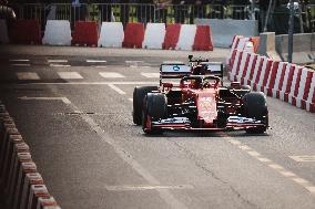 Leclerc and Hamilton at Scuderia Ferrari HP Drivers Presentation in Milan