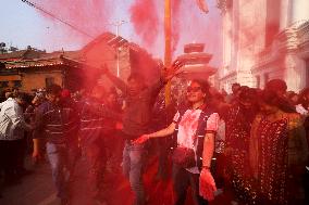 SUBASH_Holi Celebration Begins In Nepal With Erection Of Sacred Bamboo Pole- Chir