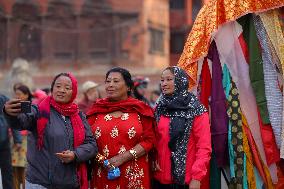 SUBASH_Holi Celebration Begins In Nepal With Erection Of Sacred Bamboo Pole- Chir