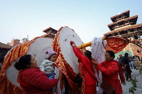 SUBASH_Holi Celebration Begins In Nepal With Erection Of Sacred Bamboo Pole- Chir