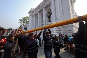 SUBASH_Holi Celebration Begins In Nepal With Erection Of Sacred Bamboo Pole- Chir