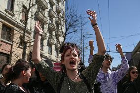 Students Rally In Central Athens Demanding Justice For The Victims Of The Tempi Train Collision