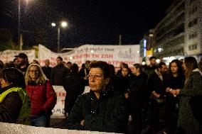 Train Crash Protest Outside Greek Parliament