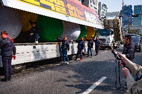 Truckers And Construction Workers Rally In Seoul For Labor Rights And Presidential Impeachment