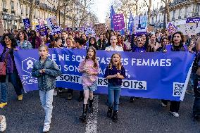 International Women’s Day: 120,000 People Gathered In Paris To Advocate For Gender Equality.