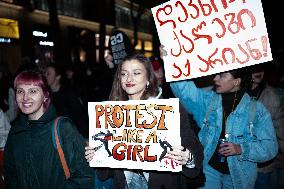 Women's March In Tbilisi For The International Women's Day