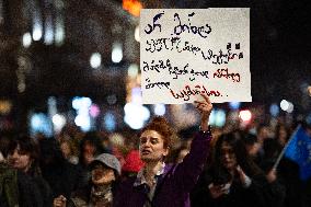 Women's March In Tbilisi For The International Women's Day