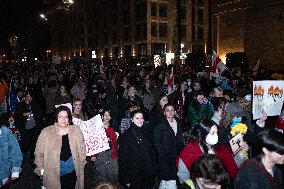 Women's March In Tbilisi For The International Women's Day