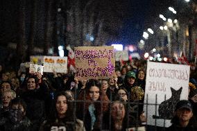 Women's March In Tbilisi For The International Women's Day