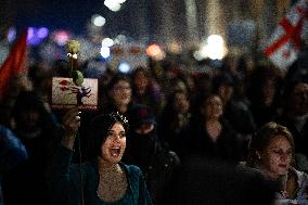 Women's March In Tbilisi For The International Women's Day