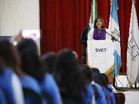 Guatemala's Vice President Karin Herrera Speaks on Combating Gender Violence at Belen High School