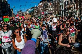 International Women's Day Rally Held In Amsterdam.