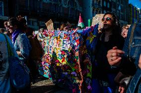 International Women's Day Rally Held In Amsterdam.