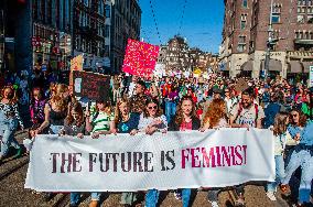 International Women's Day Rally Held In Amsterdam.