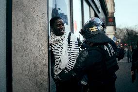 Nemesis collective during International Women's Day - Paris AJ