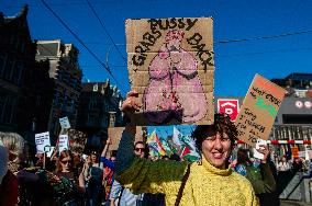 International Women's Day Rally Held In Amsterdam.