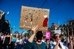 International Women's Day Rally Held In Amsterdam.