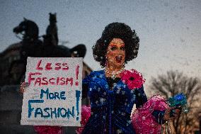 Drag march against Trump takeover of the Kennedy Center for the Performing Arts