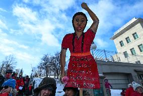 Protesters Rally Outside U.S. Embassy On International Women's Day In Ottawa