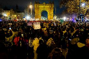 Thousands March In Barcelona For Women's Rights On March 8