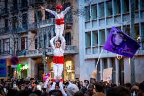 Thousands March In Barcelona For Women's Rights On March 8