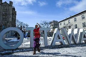 Protesters Rally Outside U.S. Embassy On International Women's Day In Ottawa