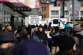 Hundreds Protest At Manhattan Tesla Showroom; Six Arrests