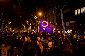 Thousands March In Barcelona For Women's Rights On March 8