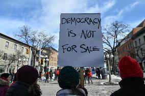 Protesters Rally Outside U.S. Embassy On International Women's Day In Ottawa