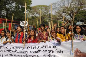 Students Protest Against Rape In Bangladesh