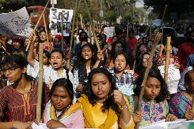 Students Protest Against Rape In Bangladesh