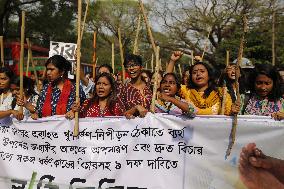 Students Protest Against Rape In Bangladesh