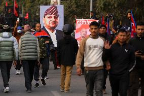 Pro-monarchists Hit The Street Of Nepal In Welcome Of Former King Gyanendra Bir Bikram Shah