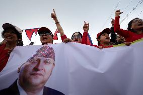 Pro-monarchists Hit The Street Of Nepal In Welcome Of Former King Gyanendra Bir Bikram Shah