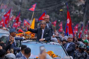 Pro-monarchists Hit The Street Of Nepal In Welcome Of Former King Gyanendra Bir Bikram Shah