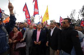 Pro-monarchists Hit The Street Of Nepal In Welcome Of Former King Gyanendra Bir Bikram Shah