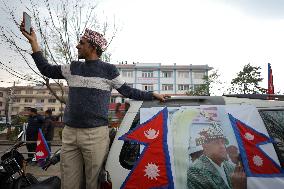 Pro-monarchists Hit The Street Of Nepal In Welcome Of Former King Gyanendra Bir Bikram Shah