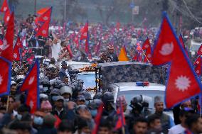 Pro-monarchists Hit The Street Of Nepal In Welcome Of Former King Gyanendra Bir Bikram Shah