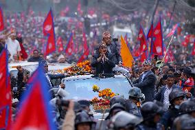 Pro-monarchists Hit The Street Of Nepal In Welcome Of Former King Gyanendra Bir Bikram Shah