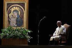 Religion: Cardinal Michael Czerny, leads the Rosary for the Pope's health in St. Peter's Square on March 8, 2025