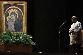 Religion: Cardinal Michael Czerny, leads the Rosary for the Pope's health in St. Peter's Square on March 8, 2025
