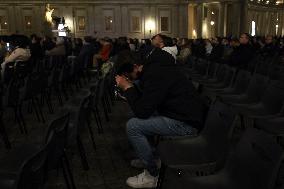Religion: Cardinal Michael Czerny, leads the Rosary for the Pope's health in St. Peter's Square on March 8, 2025