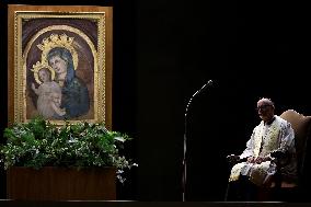 Religion: Cardinal Michael Czerny, leads the Rosary for the Pope's health in St. Peter's Square on March 8, 2025