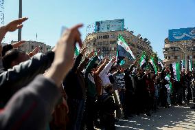 Demonstration in support of the new government - Aleppo