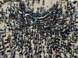 Demonstration in support of the new government - Aleppo